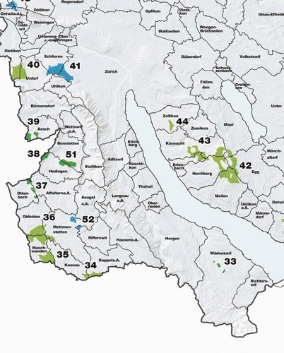 Eignungsgebiete für Windenergie­anlagen. (Grafik Kanton Zürich)