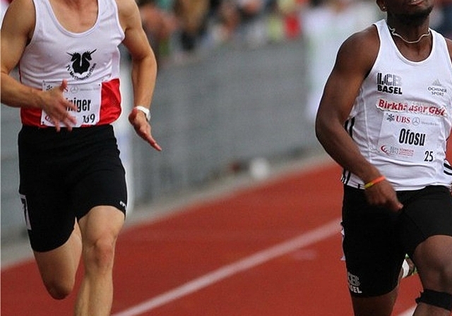 Yanick Heiniger (links) konnte sich erstmals in der Kategorie Männer für den 100-m-Halbfinal qualifizieren. (Bild zvg.)
