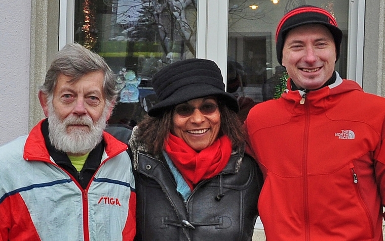 Ernst Züfle, Rosa Moreira und Adrian Brennwald (von links). (Bild Thomas Auer)