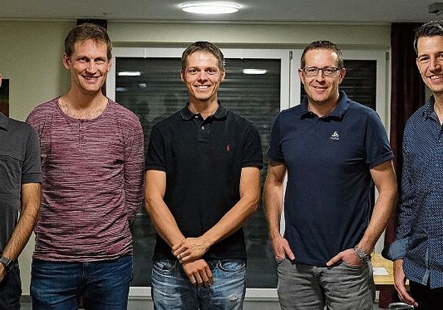 Der Vorstand des neu gegründeten MTB-Clubs Oberamt von links: Präsident Cyrill Rüttimann, Vize Lukas Baur, Johannes Riebl, Raphael Brun und Thomas Schneiter. (Bild Martin Platter)