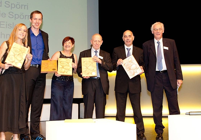 Das OK des Säuliämtler SportsAwards, von links: Nicole Eisler, Marcel Schelbert, Annemarie Spörri, Reinhold Spörri, Werner Schmidiger und Hanspeter Feller. (Bild zvg.)
