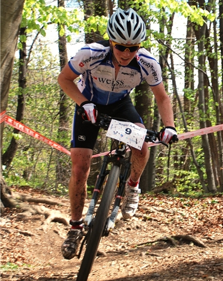 Roger Aeberli auf grossen Rädern unterwegs zum zweiten Platz am Racer Bikes Cup in Tesserete. (Bild zvg.)