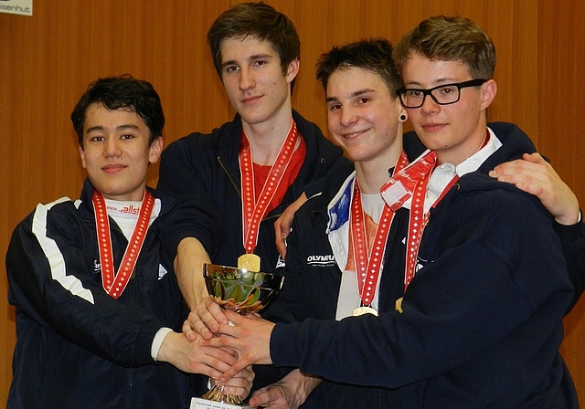 Das erfolgreiche U17-Team, von links: Mathis, Marchukov, Villiger und Lusti. (Bild zvg.)
