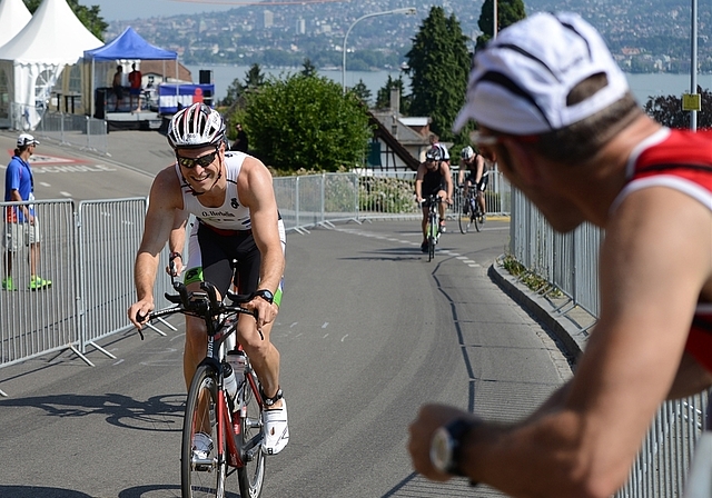 Der Wettswiler Olivier Herbelin gut gelaunt auf dem «Heart Break Hill». (Bild es)