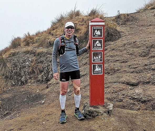 Beat Fraefel während des Inca Trail Runs in Peru, auf 4215 Metern Höhe. (Bild zvg.)
