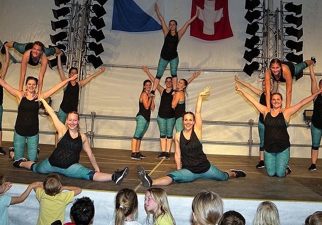 Die Aerobic-Frauen haben mit ihrer Darbietung beeindruckt.
