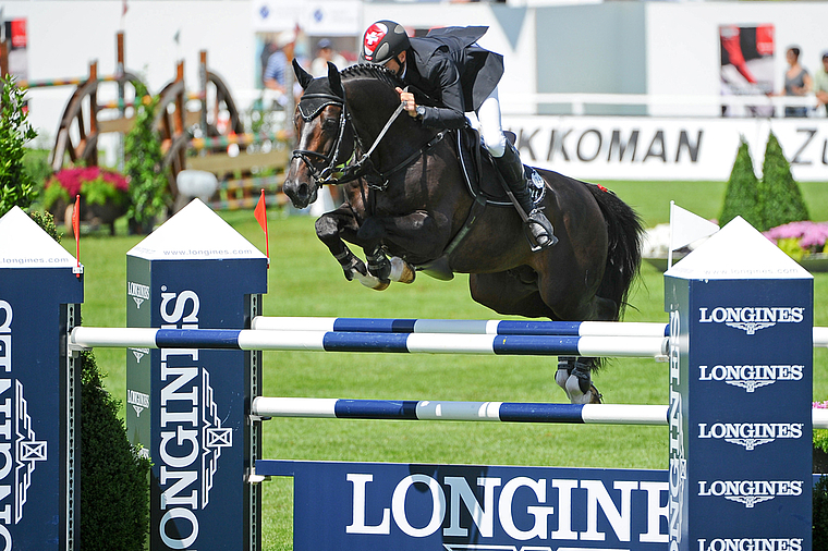 Andreas Ott mit Loxy de la Réselle am CSIO St. Gallen 2011. (Bild zvg.)