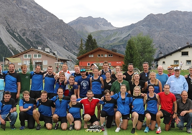 Zum 100-Jahre Vereinsjubiläum war der TV Hausen an der Sportstafette in Arosa mit vier Teams vertreten. <em>(Bilder zvg.)</em>
