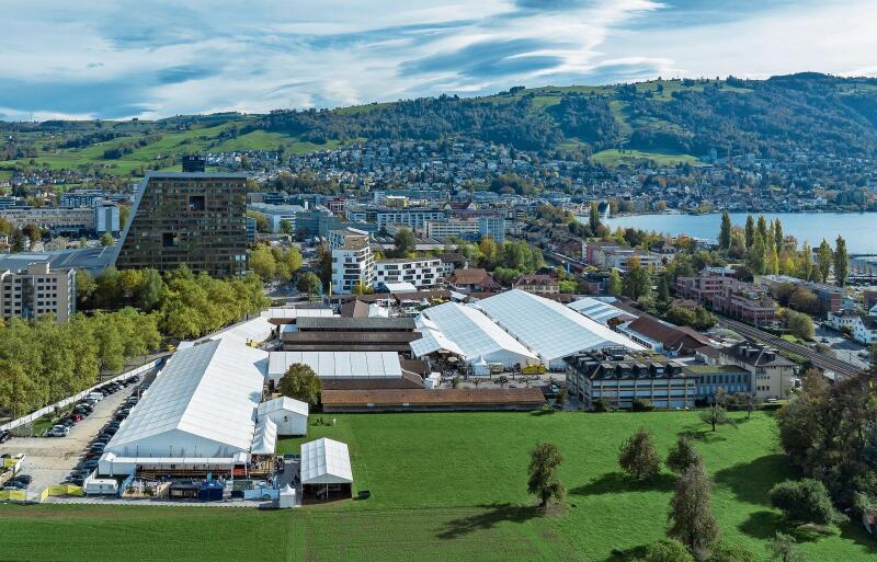 Das Gelände der Zuger Messe von oben. (Bild zvg)