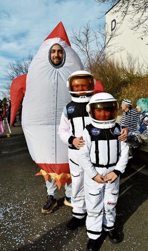 «Raketen-Vater» mit den Astronauten.