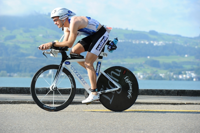 Markus Goldiger auf der Velostrecke. (Bilder zvg.)
