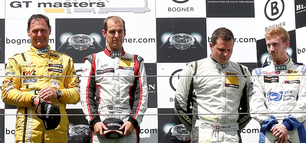 Das Podium, von links: Toni Seiler, Jerom Bleekemolen, Remo Lips, Lennart Marioneck. (Bilder zvg.)Schnell unterwegs auf dem Nürburgring: Corvette Z06.R von Callaway Competition.